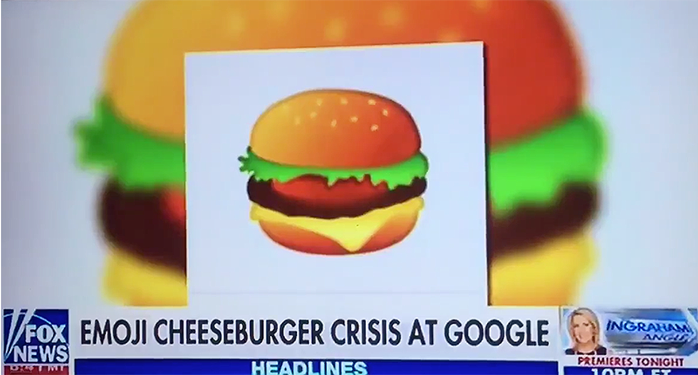 Internet hilariously mocks Fox News for covering cheeseburger emoji while Russia scandal blows up on Trump