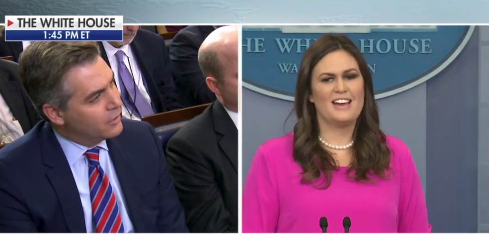 'Hyperbole': Jim Acosta calls out Sarah Sanders after she says Trump 'has always been tough on Russia'