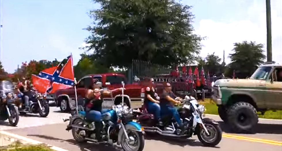 'Backlash is beginning': Miles-long convoy of Confederate flag supporters rally in Florida