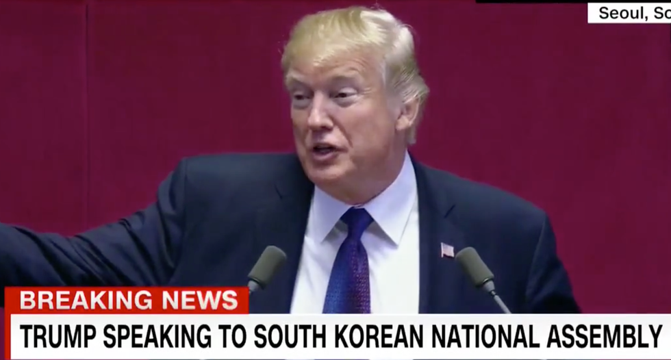 WATCH: Trump plugs his Bedminster golf club in speech to South Korean National Assembly