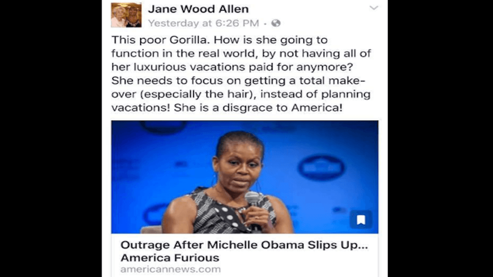 Georgia teacher fired for shockingly racist Facebook post calling Michelle Obama a ‘gorilla'