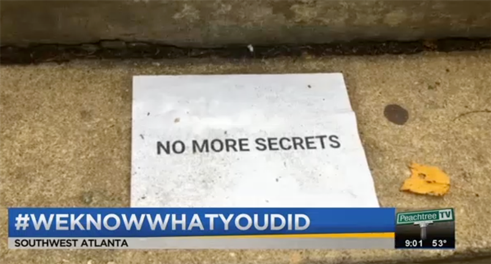 Campuses blanketed with 'No more secrets' signs warning rapists that women will not stay silent