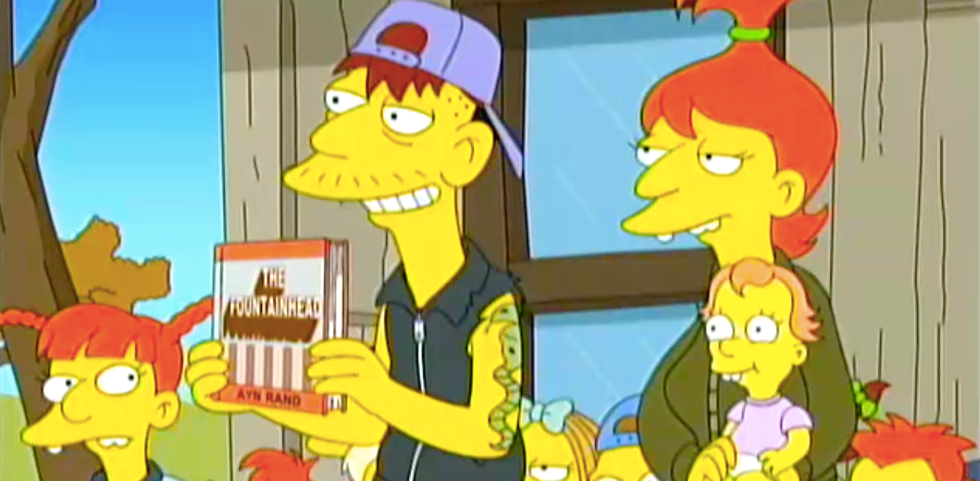Conservative website howls at 'Simpsons' for mocking 'right-wing nutjobs' and Ayn Rand