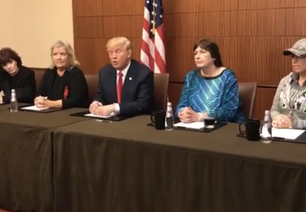 Trump makes pre-debate appearance with women who have accused Bill Clinton of rape