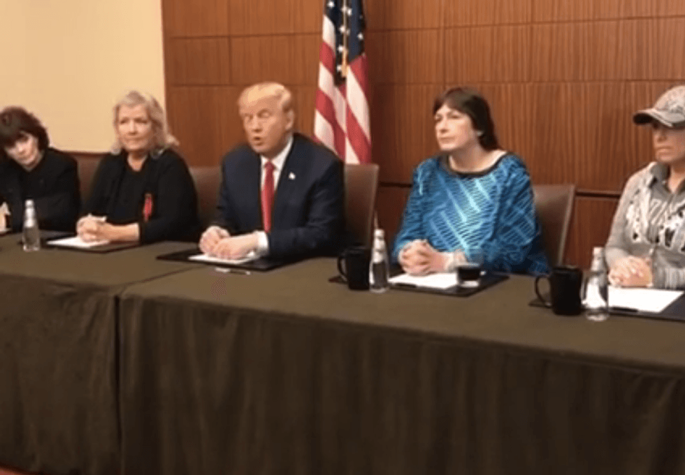 Trump makes pre-debate appearance with women who have accused Bill Clinton of rape