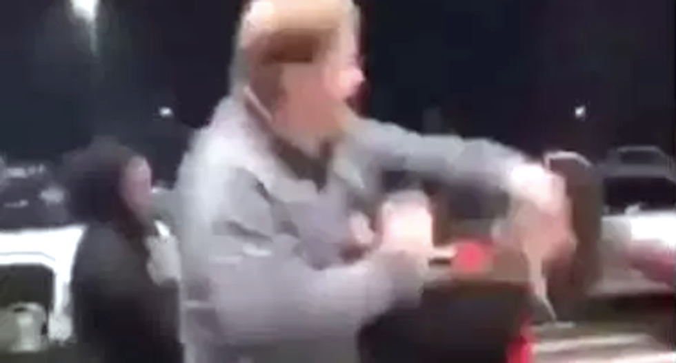 WATCH: White man slugs young black girl in wild altercation outside NC mall