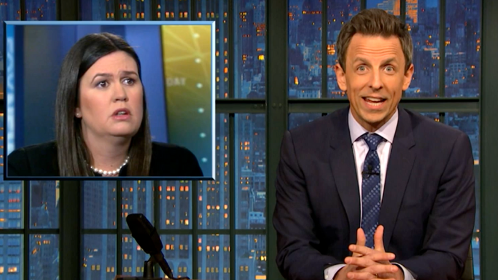 WATCH: Seth Meyers lampoons Sarah Sanders for floundering through humiliating Fox News interview