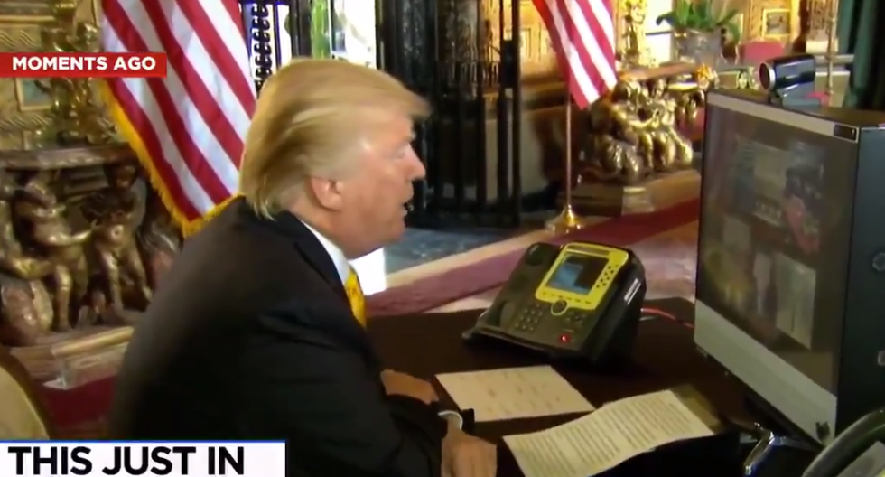 'They weren’t letting you win': Watch Trump use his Thanksgiving address to the troops to bash the Obama administration