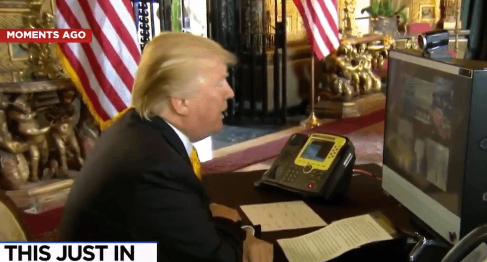 'They weren’t letting you win': Watch Trump use his Thanksgiving address to the troops to bash the Obama administration