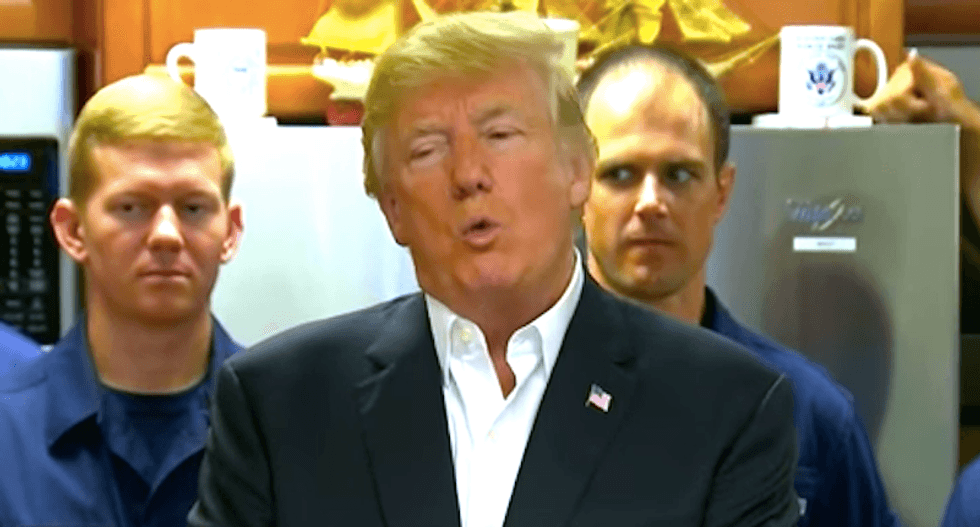 'Someday you'll explain it': Trump praises Coast Guard 'brand' in rambling Thanksgiving address