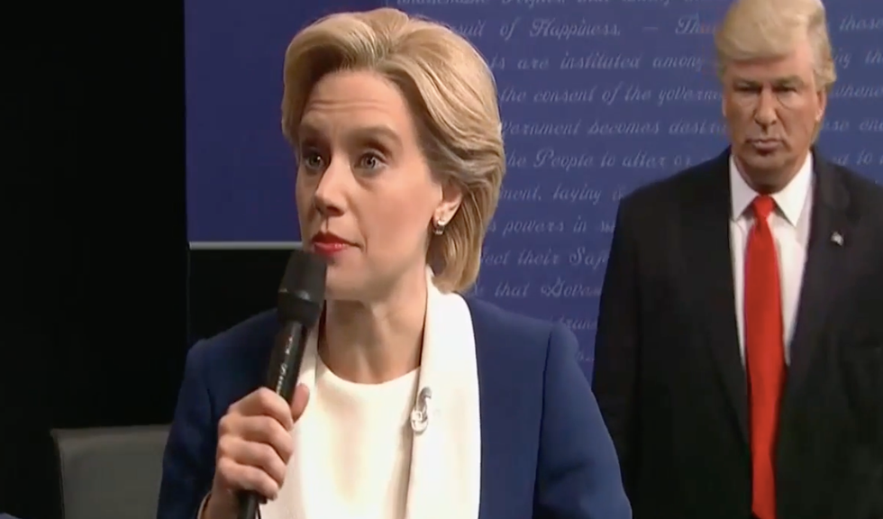 Saturday Night Live skewers Trump's stalker-y, menacing debate performance with 'Jaws' theme