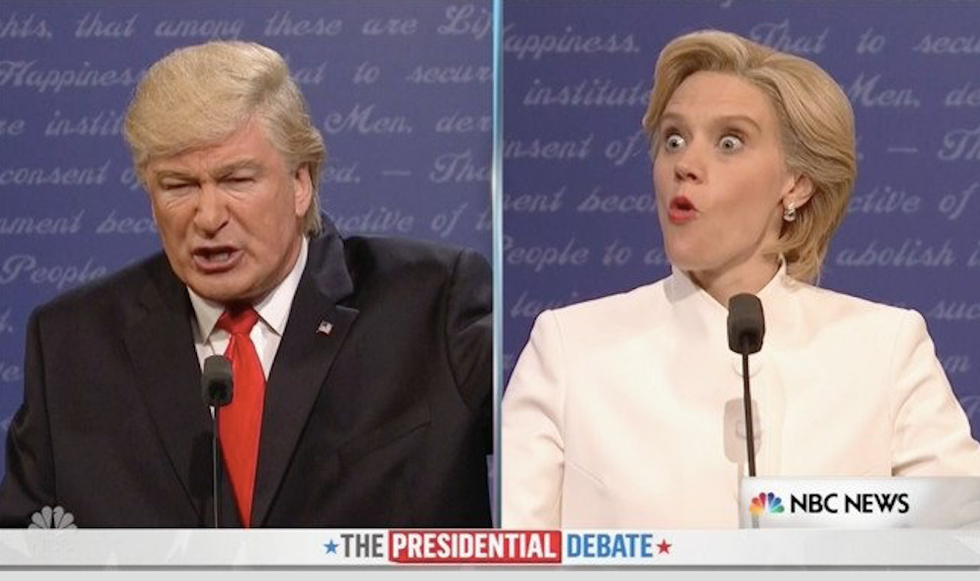 ‘Settle down, entire planet’: Tom Hanks kills it as Chris Wallace in SNL's 3rd Trump/Clinton debate