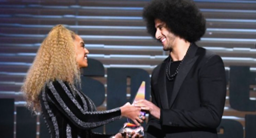 Racists go bonkers after Beyoncé surprises Kaepernick with Ali Legacy Award
