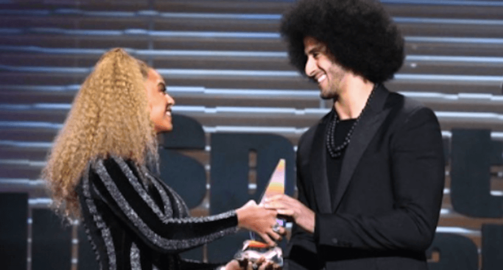 Racists go bonkers after Beyoncé surprises Kaepernick with Ali Legacy Award