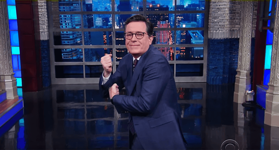 Colbert shocked after Trump ‘groped the American flag’: ‘We salute the flag — we don’t dry hump it’
