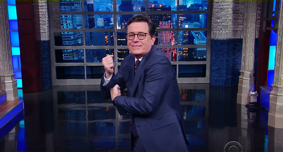 Colbert shocked after Trump ‘groped the American flag’: ‘We salute the flag — we don’t dry hump it’