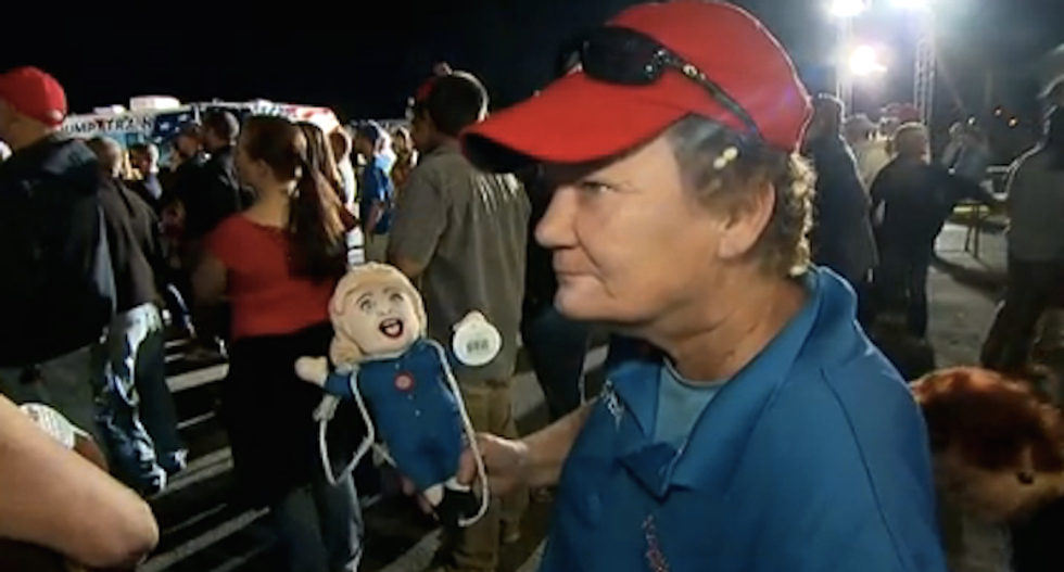 Trump supporter hangs Clinton in effigy at GOP rally: She should be 'incarcerated, at the very least'