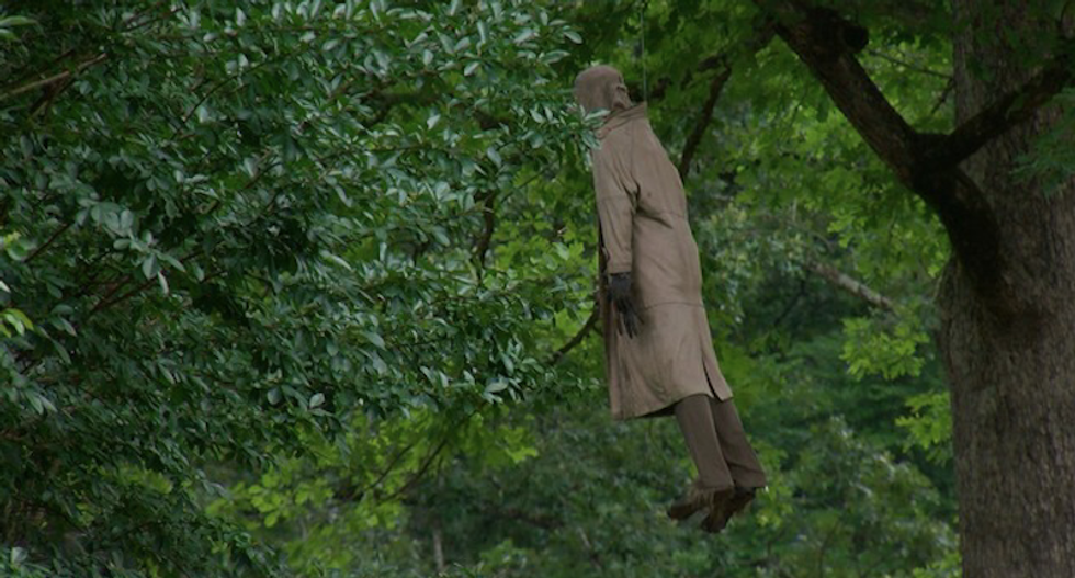 Local community furious after Arkansas woman hangs black mannequin next to Confederate flag