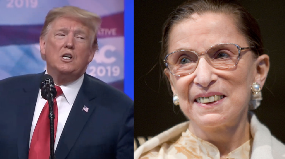 Trump is waiting for Justice Ruth Bader Ginsburg to die before he appoints a woman to the court: report