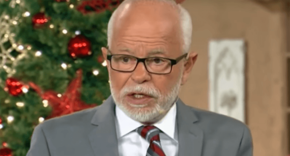 Televangelist Jim Bakker threatens viewers' grandkids with eternal damnation unless they buy his pancake mix
