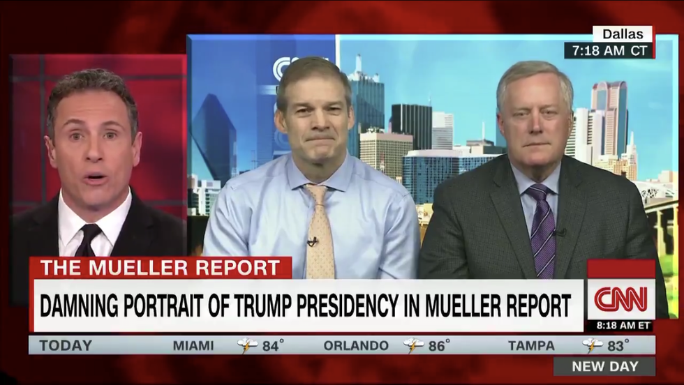 Mark Meadows bizarrely defends Trump by saying it's not a crime for Chris Cuomo to ask Jim Jordan to punch him