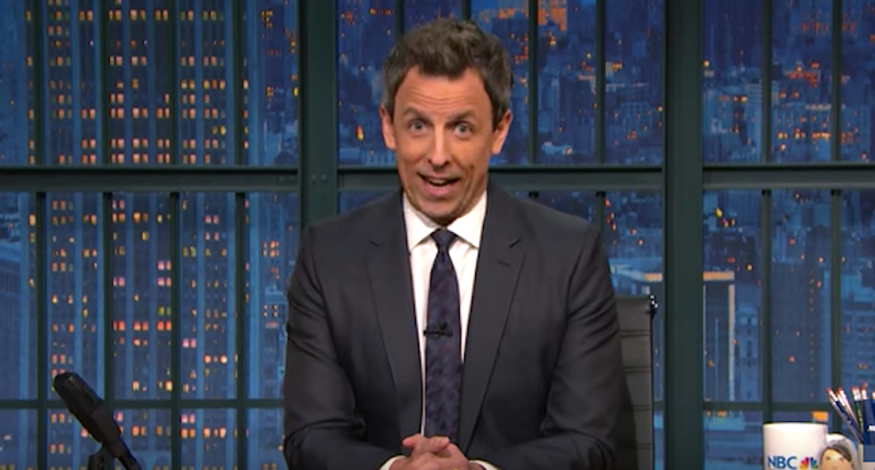 'Trump made his bed and now he’s peeing in it': Seth Meyers rips birther-in-chief rant on 'fake news'