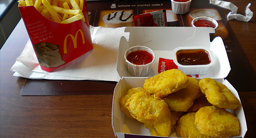Fearless teen girl knocks gun out of boy's hand when he points it at her and demands a chicken nugget