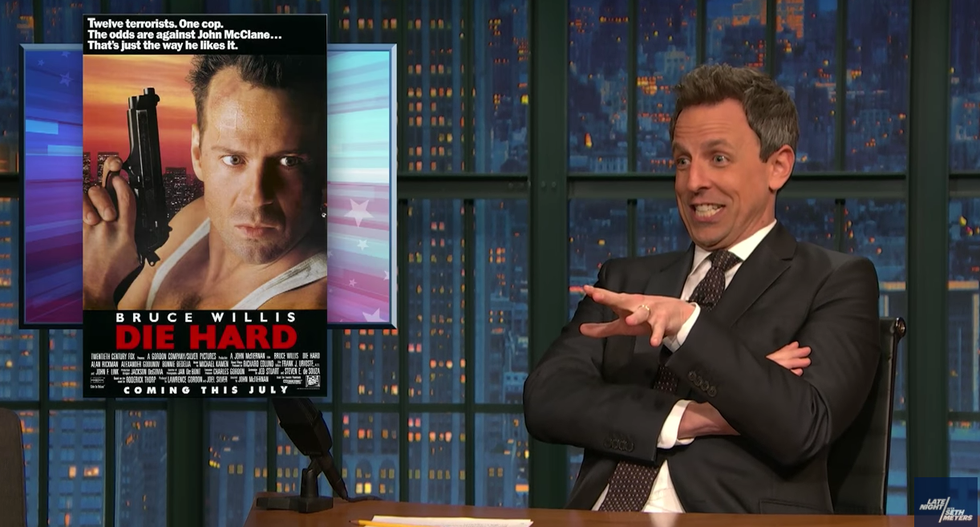 Seth Meyers rips Trump's bizarre rant during White House gun meeting: 'He’s at a rewrite table for a Die Hard movie'