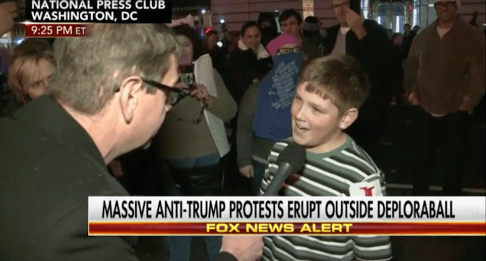 ‘Screw our president’: Protesting kid explains why he started fire outside right-wing Trump celebration