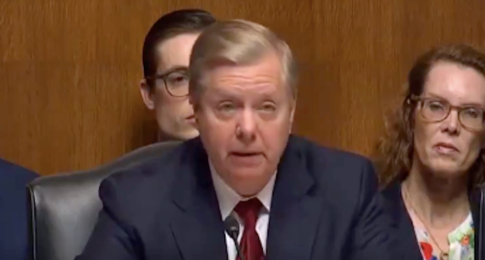 ‘Trump is a f*cking idiot’: Lindsey Graham reads brutal uncensored text at Bill Barr hearing -- then quickly apologizes