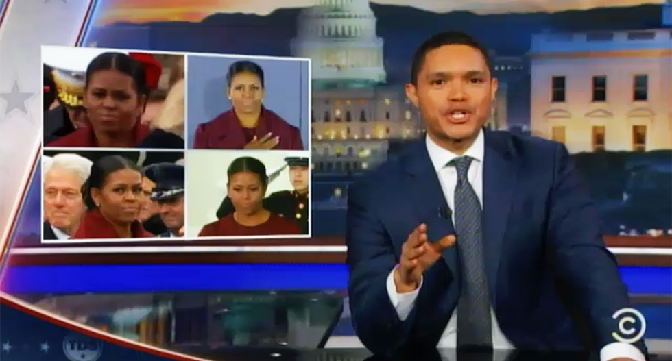 Trevor Noah: Michelle Obama's lack of a poker face 'most captured the feeling' Friday