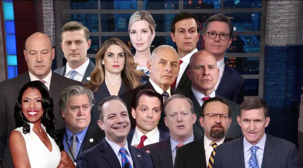 'Stay away from old man Trump's house!': Colbert runs through all the ghosts in the soon-to-be-haunted White House