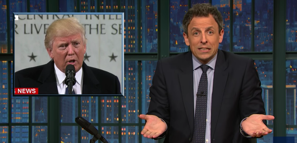 Seth Meyers consoles Trump over tiny crowd size: ‘You’re still the most popular president--since Obama’