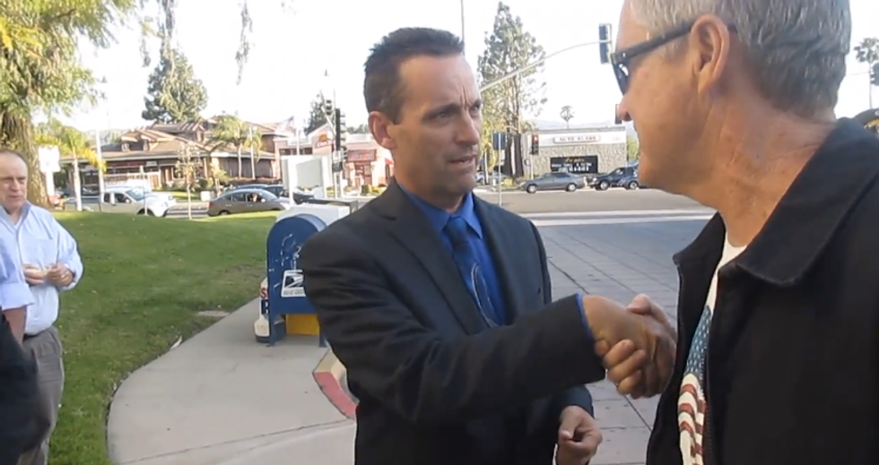 'I'll drop your ass': Video catches LAPD cop turned GOP congressman threatening protester