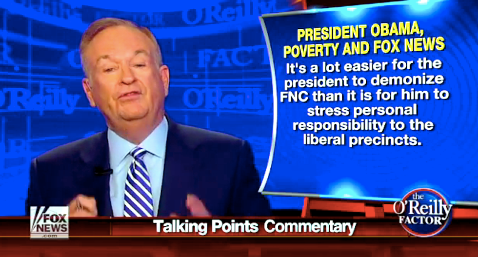 Bill O'Reilly: Obama should yell at poor people instead of criticizing Fox News scrooges