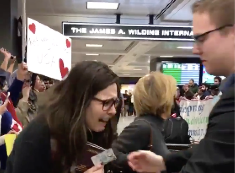 WATCH: Protesters cheer and sing as detainees are released at airports across US
