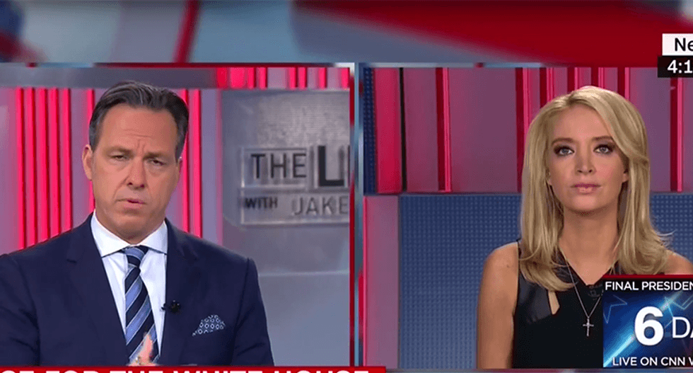 Jake Tapper nails hypocrite Kayleigh McEnany: Why do you question Trump accusers but not Clinton's?