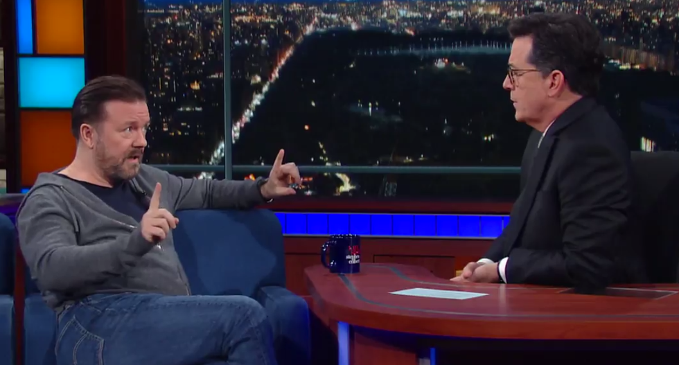 Ricky Gervais perfectly explains difference between science and religion to Colbert in fascinating exchange