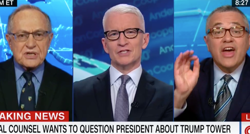 'Nobody forced the president to lie': CNN's Anderson Cooper destroys Alan Dershowitz for defending the Trump's team 'sleazy' behavior