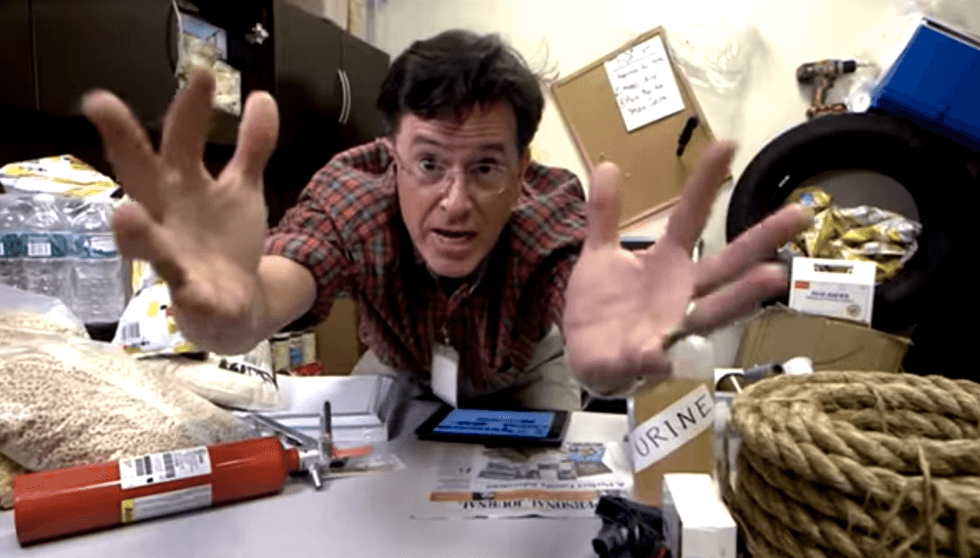 Stephen Colbert prepares to rule the world after NY Stock Exchange meltdown