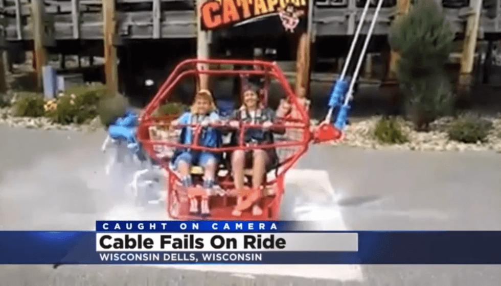 WATCH: Steel cable snaps on Wisconsin amusement park 'Catapult' ride -- narrowly misses teen