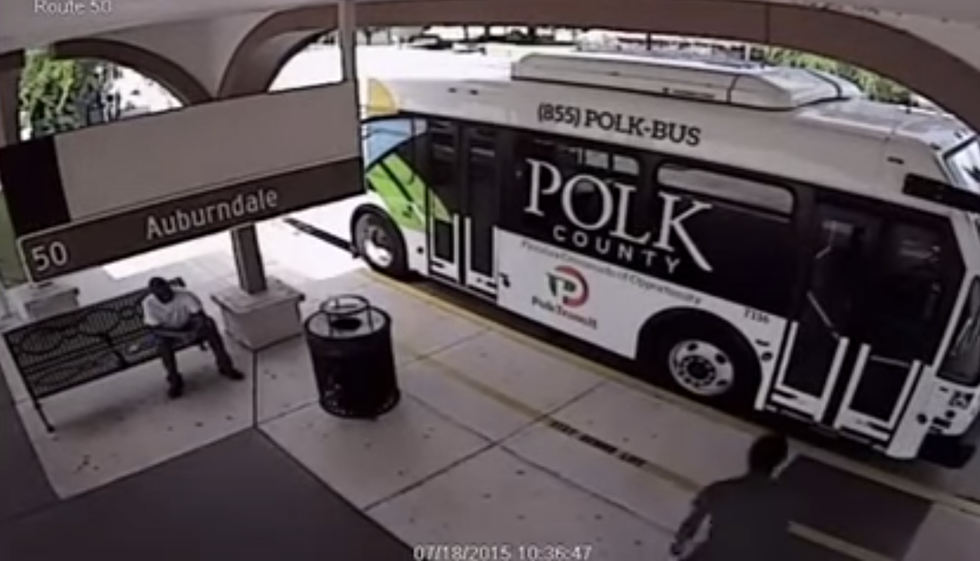 WATCH: Florida man picks fight with parked city bus -- loses