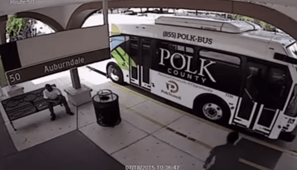 WATCH: Florida man picks fight with parked city bus -- loses