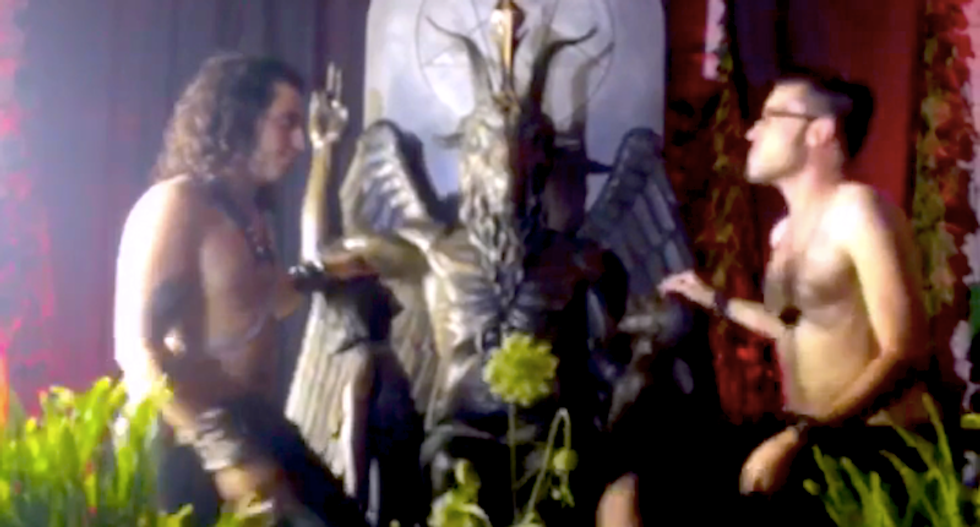 Cost of admission: one soul — Satanic Temple thwarts Christian hecklers at demonic statue unveiling