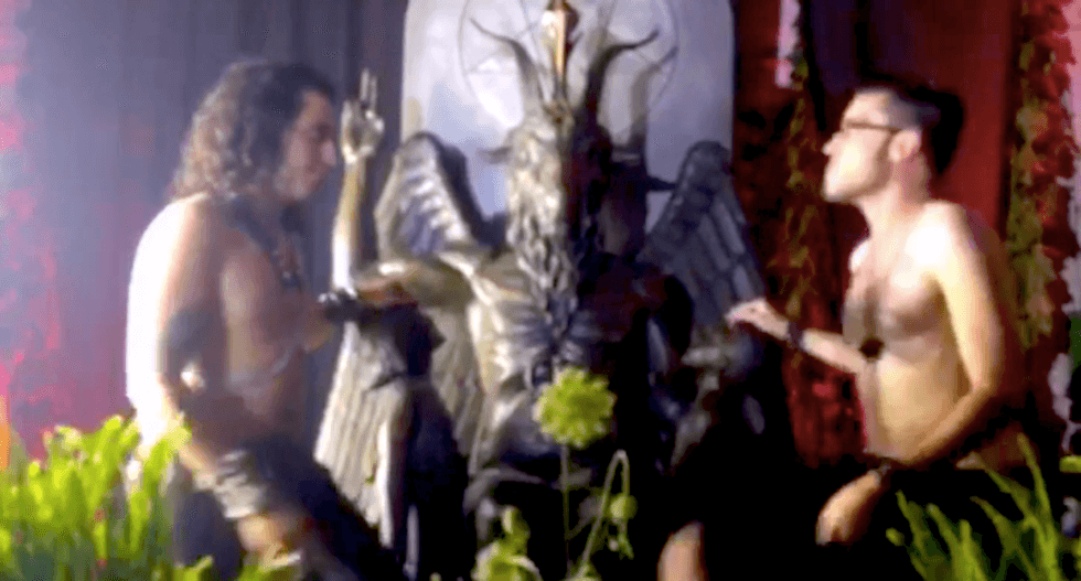 Cost of admission: one soul — Satanic Temple thwarts Christian hecklers at demonic statue unveiling