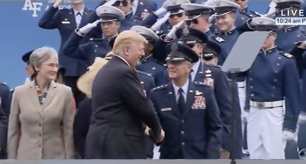 WATCH: Trump snubs Secretary of the Air Force during Academy commencement