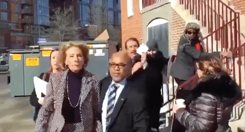 WATCH: Betsy DeVos quickly gives up and leaves DC school after a couple of protesters block her path