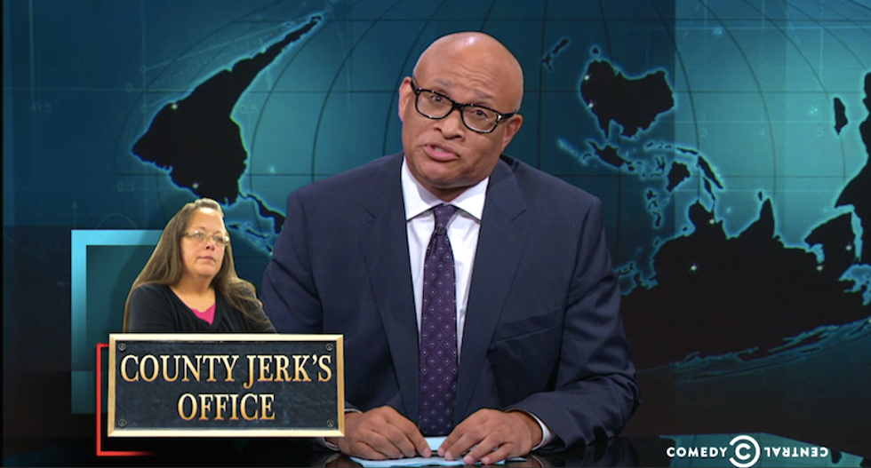 Larry Wilmore roasts Kim Davis: 'If speaking her mind hurts other people, that's not brave -- it's bullsh*t'