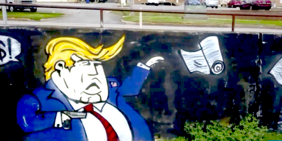 Alabama graffiti shows Trump shooting schoolchildren -- and people are freaking out