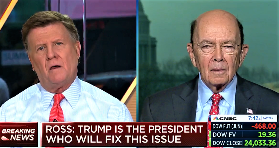 WATCH: Trump commerce secretary vows US will win trade war — and Dow futures crash while he talks